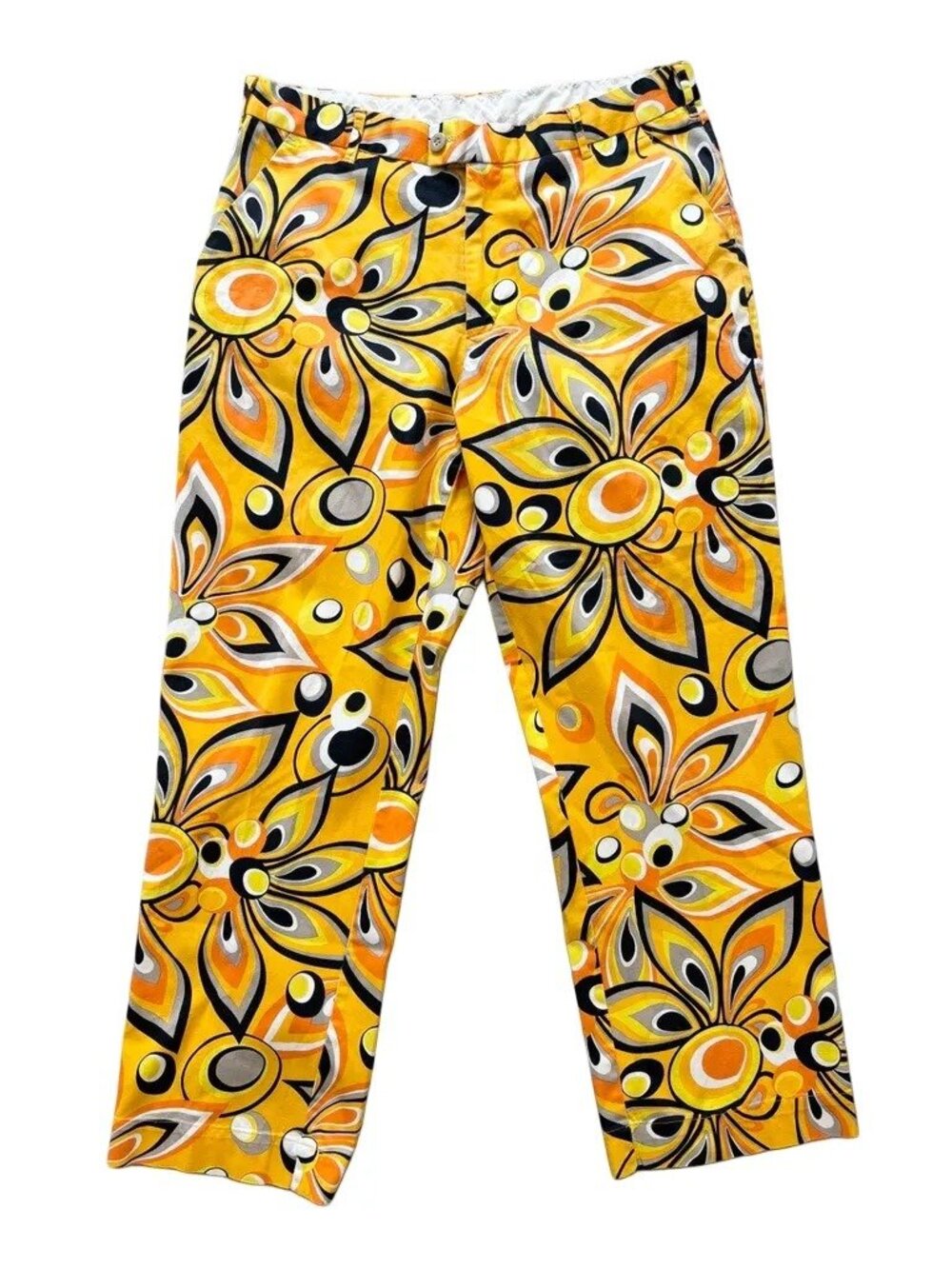 LOUDMOUTH Shagadelic Golf Pants  Yellow Orange Black  MEN'S 34 x 30
